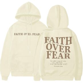 Faith Over Fear Hoodie-Christian Hoodies for Women Christian Religious Sayings Sweatshirts Inspirational Jesus in Saudi Arabia