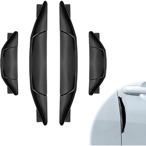 Set of 4 Pieces Universal Car Door Edge Guards Heavy Duty Anti-Collision Strips with Self-Adhesive Door Protector for Cars SUVs Trucks Black in Kuwait