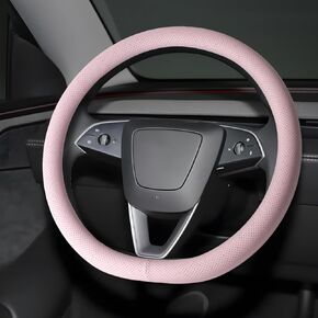 Microfiber Leather Universal 14.5-15 inch Steering Wheel Cover,Easy to Install Non-Slip Breathable Steering Wheel Protector Black in Kuwait