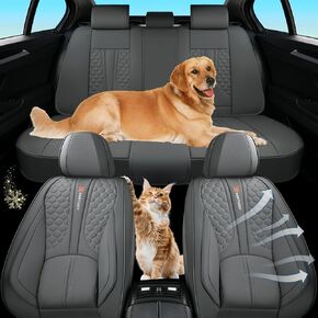 Black Car Seat Covers for Toyota Corolla Cross Hybrid XSE 2023-2026 Car Seat Cover, PU Leather, 5 Piece Full Set, Waterproof, with Lumbar Support, Protect and Upgrade Seats in Saudi Arabia