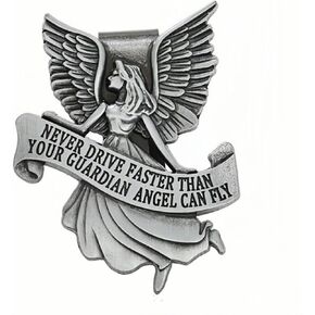Guardian Angel Sun Visor Clip St. Christopher Medal for Car Bless Travel Safely Visor Clip for Travel Safety and Protection in Saudi Arabia