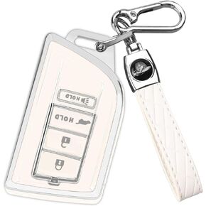 for Acura Key Fob Cover Compatible with 2022 2023 2024 2025 MDX RDX 4 Button Remote Smart Key Shell (Silver/Black) in Kuwait