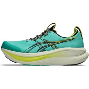 حذاء الجري Gel-Nimbus 28 TR للرجال من ASICS، مقاس 10، أخضر أورورا/أسود in Kuwait