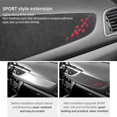 BETTERHUMZ Car Dashboard Panel Instrument Trim Strip Compatible with Audi A6 C7 S6 Hybrid 2012-2018 for Alcantara Co-Pilot Panel Sticker Car Interior Tuning Accessories in Saudi Arabia