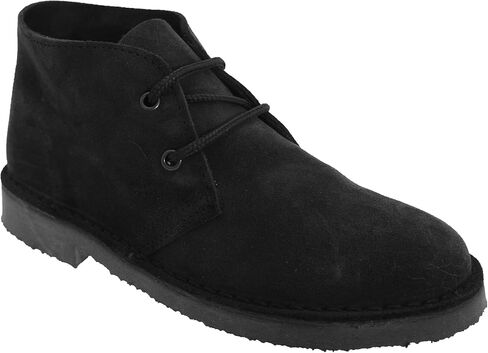 Roamers Adults Unisex Real Suede Unlined Desert Boots (16 US) (Black) in Saudi Arabia