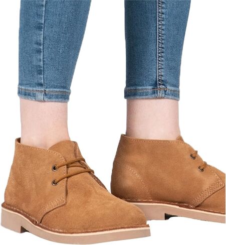 Roamers Adults Unisex Real Suede Unlined Desert Boots (16 US) (Black) in Saudi Arabia