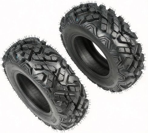 مجموعة إطارات 25x8-12 ATV UTV مكونة من 2، 6PR شديدة التحمل بدون أنابيب للطرق الوعرة، مداس اتجاهي عميق للطين والرمل والممر والشارع، يناسب العجلات الأربع والرباعية وإطارات المقطورة in Kuwait