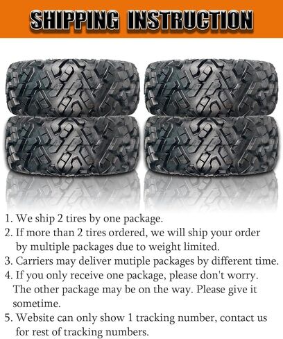 مجموعة إطارات 25x8-12 ATV UTV مكونة من 2، 6PR شديدة التحمل بدون أنابيب للطرق الوعرة، مداس اتجاهي عميق للطين والرمل والممر والشارع، يناسب العجلات الأربع والرباعية وإطارات المقطورة in Kuwait