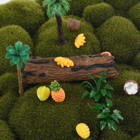 Mini Fake Fruit 30PCS, Artificial Tropical Fruit Resin Fruit Models Miniature Banana Mango Pineapple Starfruit Coconut for Mini Kitchen Scene House Store Display Decoration in Saudi Arabia