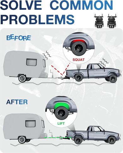 TOPICK Air Bags Suspension Kit for 2017-2026 Ford F250, F350, F450, Rear Air Bags for Trucks, 5000 lbs of Load Leveling Capacity, Air Spring Kit for Towing & Hauling, Replaces Firestone Ride-Rite 2625 in Kuwait