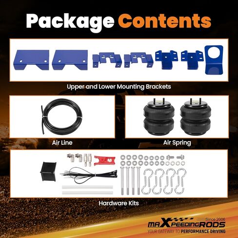 طقم أكياس تعليق هوائي خلفي من maxpeedingrods بوزن 5000 رطل لسيارة شيفروليه سيلفرادو جي إم سي سييرا 1500 HD 2001-2006 غير رباعية التوجيه و2500 1999-2005 2WD 4WD Air Helper Spring Kit in Saudi Arabia