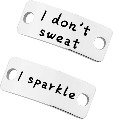 MYOSPARK I Don't Sweat I Sparkle Shoe Lace Tag Trainer Tags Fitness Gym Gift For Runner Inspirational Gift For Women in Saudi Arabia
