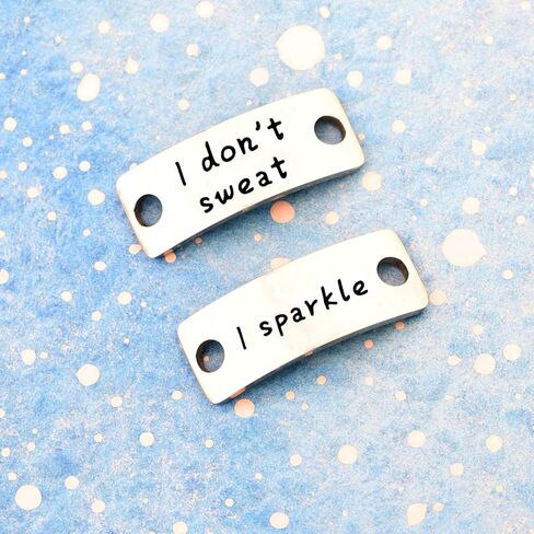MYOSPARK I Don't Sweat I Sparkle Shoe Lace Tag Trainer Tags Fitness Gym Gift For Runner Inspirational Gift For Women in Saudi Arabia