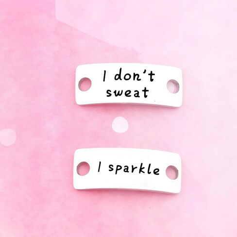 MYOSPARK I Don't Sweat I Sparkle Shoe Lace Tag Trainer Tags Fitness Gym Gift For Runner Inspirational Gift For Women in Saudi Arabia
