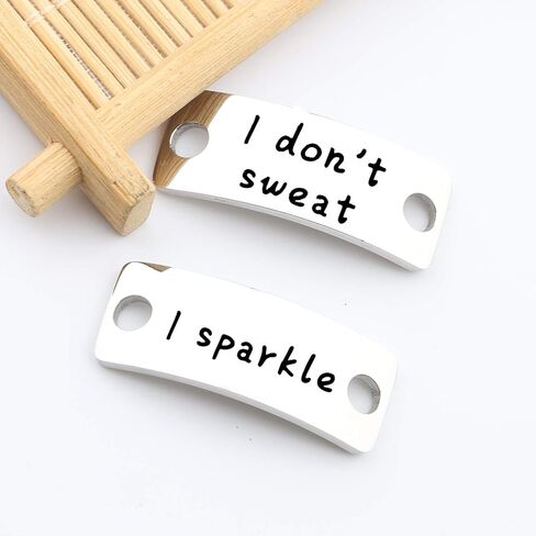 MYOSPARK I Don't Sweat I Sparkle Shoe Lace Tag Trainer Tags Fitness Gym Gift For Runner Inspirational Gift For Women in Saudi Arabia