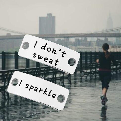 MYOSPARK I Don't Sweat I Sparkle Shoe Lace Tag Trainer Tags Fitness Gym Gift For Runner Inspirational Gift For Women in Saudi Arabia