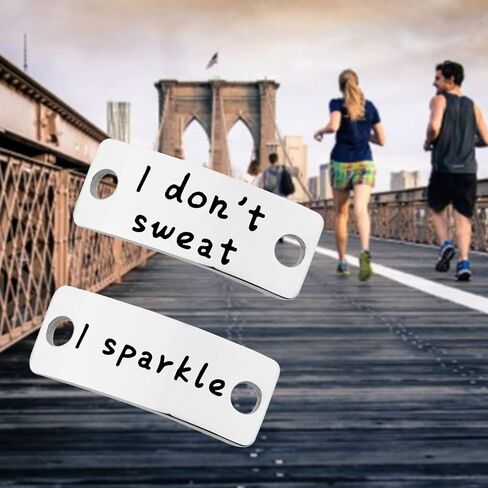 MYOSPARK I Don't Sweat I Sparkle Shoe Lace Tag Trainer Tags Fitness Gym Gift For Runner Inspirational Gift For Women in Saudi Arabia