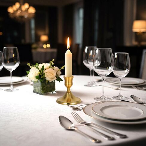 Gold Taper Candle Holder Set of 12,Vintage Small Low Brass Candlestick Holders,Short Skinny Candle Stick Holders for Dinner Room Table Centerpiece or Mantel Wedding Party Decor in Saudi Arabia