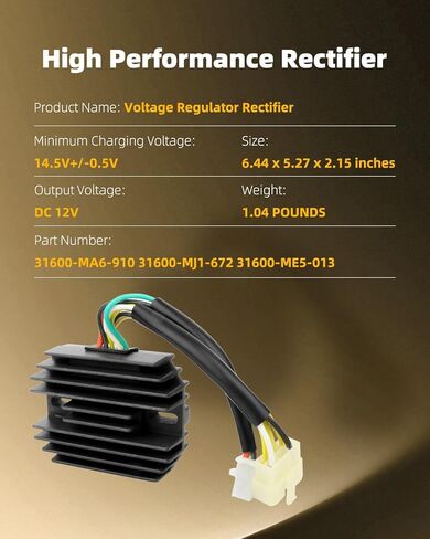 OCPTY Voltage Regulator Rectifier Fits 1980-1982 for Honda CB750C 1979-1982 for Honda CB750F 1981-1982 for Honda CB900F 1983-1985 for Honda Nighthawk 650 1982-1983 for Honda Nighthawk 750 in Saudi Arabia