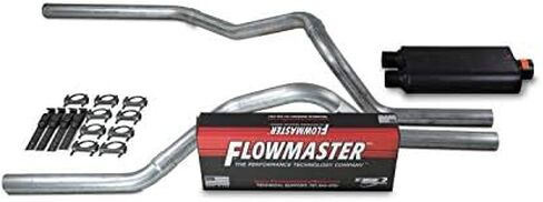 مجموعات عادم الشاحنات - نظام العادم المزدوج من Shop Line سلسلة أنابيب فلوماستر 50 مقاس 2.5 بوصة من الألومنيوم in Kuwait