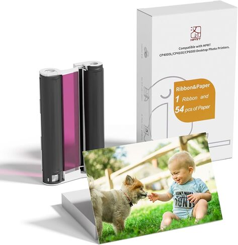 ورق صور HPRT، 54 قطعة مع خرطوشة واحدة، مناسب لملحقات طابعة الصور CP41000/CP4000L in Kuwait