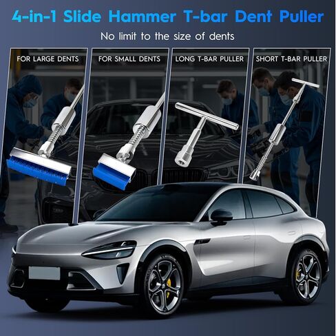 مجموعة أدوات سحب دنت السيارة، 120 قطعة أداة إزالة دنت السيارة، طقم إصلاح دنت السيارة مع رافع ذهبي، مطرقة منزلقة على شكل حرف T، أداة سحب الجسر، طقم إصلاح دنت تلقائي بدون طلاء لإصلاح باب ثلاجة السيارة in Kuwait