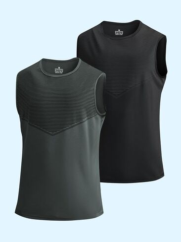 2-Pack Men's Sleeveless Tank Tops, Lightweight Quick-Dry Athletic Undershirts for Sports Travel Casual Wear in Saudi Arabia