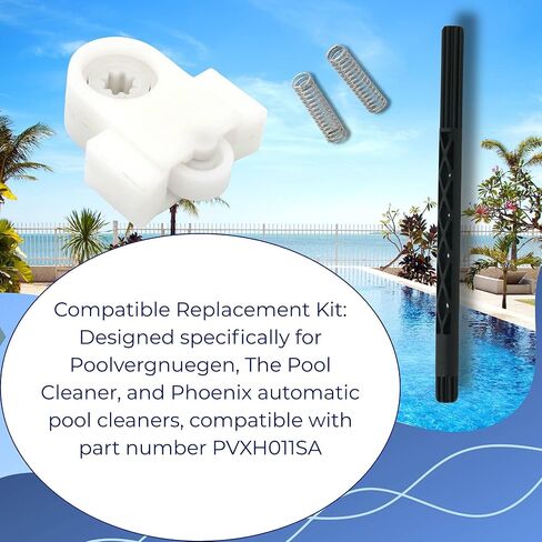 Replacement Steering Kit, Drive Shaft and Bearing Housing, Bracket Roller Compatible with Poolvergnuegen, Phoenix, PVXH011SA, The Pool Cleaner - Includes Roller Assembly, Driveshaft, SS Springs in Saudi Arabia