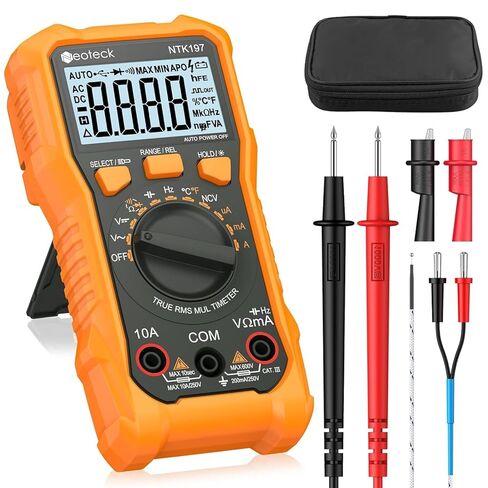 Neoteck 2000 Counts Digital Multimeter Voltmeter Tester with NCV, LCD for AC/DC Voltage&Current, Resistance, Capacitance, Live Wire, Frequency, Temperature, Duty Cycle, Continuity, Diode Measuring in Kuwait