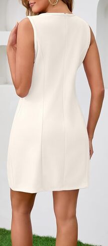 ZVO Women's Work Dress Office Formal Dresses Sleeveless Crewneck Button Down Business Outfits in Saudi Arabia