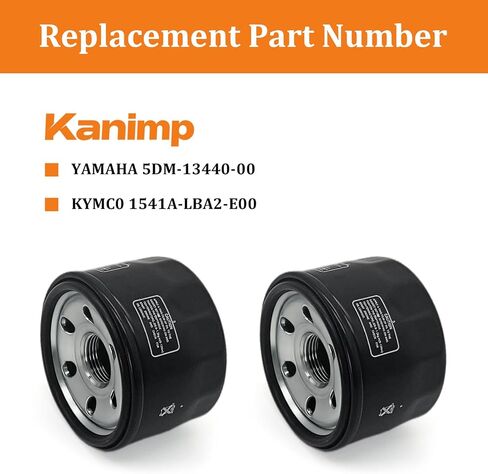 1541A-LBA2-E00 5DM-13440-00-00 Oil Filter for Yamaha Raptor 660 YFM660R 2001-2005 V Star 1300 XVS1300 2007-2012 Kymco MXU 700i Xciting 500 Kodiak 700 YFM700 2016-2017 Grizzly 700 2016-2017 (2 PCS) in Kuwait