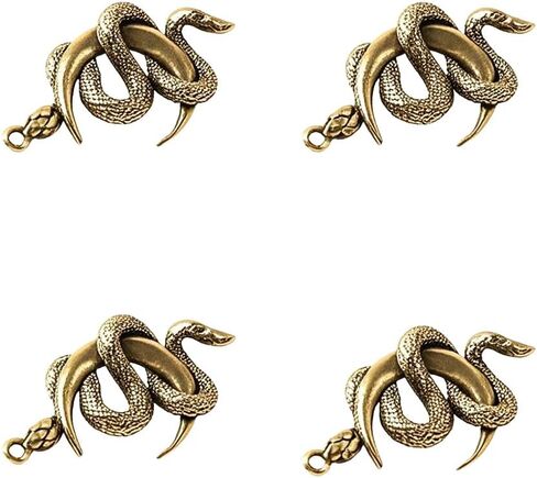 4pcs Brass Moon Snake Crescent Keychain - Elegant Lunar Snake Design Mobile Phone Charm & Accessory in Saudi Arabia
