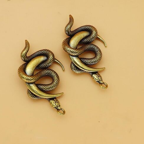 4pcs Brass Moon Snake Crescent Keychain - Elegant Lunar Snake Design Mobile Phone Charm & Accessory in Saudi Arabia