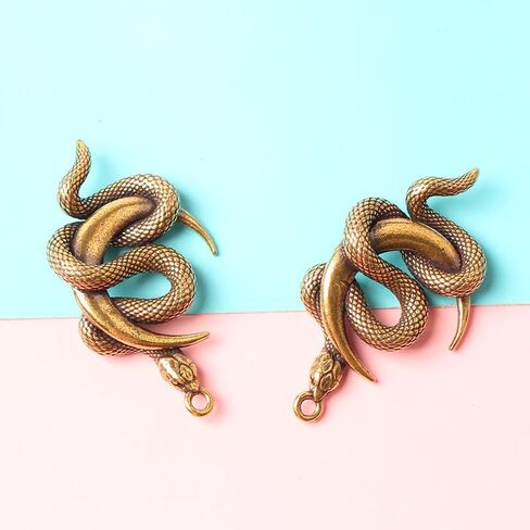 4pcs Brass Moon Snake Crescent Keychain - Elegant Lunar Snake Design Mobile Phone Charm & Accessory in Saudi Arabia