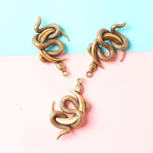 4pcs Brass Moon Snake Crescent Keychain - Elegant Lunar Snake Design Mobile Phone Charm & Accessory in Saudi Arabia