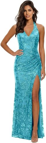 الدانتيل الترتر فستان حفلة موسيقية طويل الكرة ثوب 2026 الرسن الخامس الرقبة حورية البحر فساتين السهرة الرسمية مع الشق in Kuwait