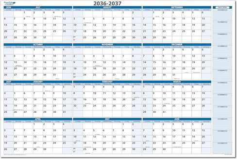 2026-2027 تقويم جداري أفقي مالي ممتاز قابل للمسح الجاف من يوليو إلى يونيو 24 بوصة × 36 بوصة. يتضمن قلم تحديد وممحاة in Kuwait