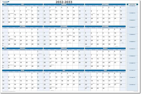 2026-2027 تقويم جداري أفقي مالي ممتاز قابل للمسح الجاف من يوليو إلى يونيو 24 بوصة × 36 بوصة. يتضمن قلم تحديد وممحاة in Kuwait