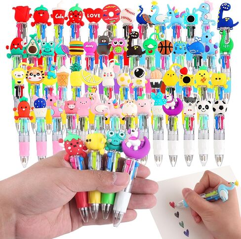 BESARME 16 Pcs Fun Pens for Kids, Multicolor Pens in One Easter Basket Stuffers Classroom Gifts for Students 4-in-1 Cute Pen Bulk for Birthday Party Favors in Saudi Arabia