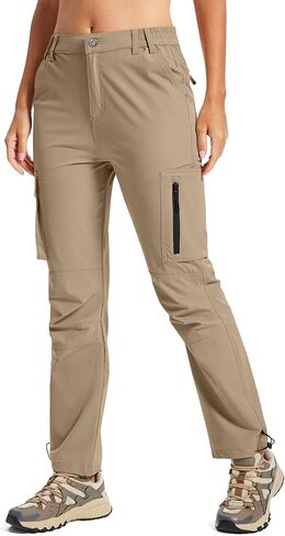 Women's Hiking Cargo Pants Quick Dry Lightweight UPF 50+ Water Resistant Outdoor Travel Work Pants 6 Pockets in Saudi Arabia