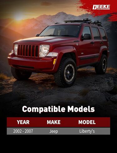 Front Upper Control Arms for 2002–2007 Jeep Liberty KJ, 1–4" Lift, Heavy Duty Suspension Arms with Pre-Installed PU Bushings & Ball Joints, Wrinkle Black (2PCS) in Kuwait