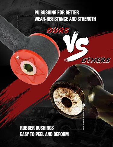 Front Upper Control Arms for 2002–2007 Jeep Liberty KJ, 1–4" Lift, Heavy Duty Suspension Arms with Pre-Installed PU Bushings & Ball Joints, Wrinkle Black (2PCS) in Kuwait