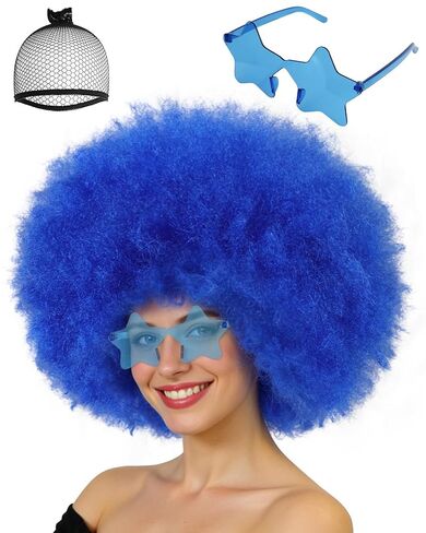 3 Pcs Mrs Roper Wig Short Curly Red Orange Wig for Women Red Afro Wig with Orange Jewelry Necklace for Halloween Costume Party Disco Retro Wig Outfit Large Head XL Wig Synthetic Wig +Wig Cap ﻿ in Saudi Arabia