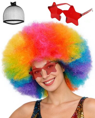 3 Pcs Mrs Roper Wig Short Curly Red Orange Wig for Women Red Afro Wig with Orange Jewelry Necklace for Halloween Costume Party Disco Retro Wig Outfit Large Head XL Wig Synthetic Wig +Wig Cap ﻿ in Saudi Arabia