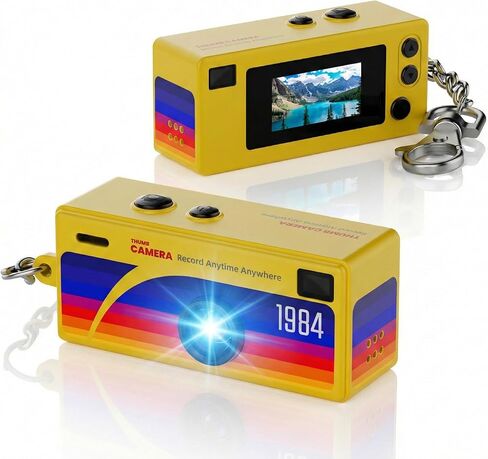 كاميرا الإبهام Jumbao G6 - كاميرا رقمية صغيرة مع شاشة LCD مقاس 0.96 بوصة، زاوية واسعة 1080P 130 درجة، إحساس بصور التسعينات القديمة، حجم سلسلة المفاتيح، هدية عيد ميلاد (شفاف) in Kuwait