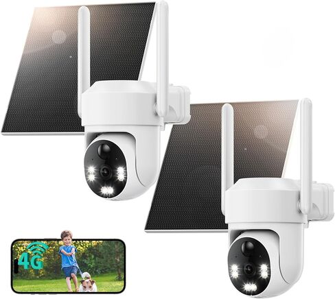 LIWAN Solar Cellular Security Camera Outdoor Wireless, 1080P No WiFi Needed, PIR Motion Detection, Two-Way Audio, Built-in SIM Card in Kuwait