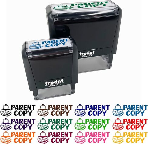 Parent Copy Teacher Student School Self-Inking Rubber Stamp Ink Stamper - 1-1/2 Inch Small - Red Ink in Saudi Arabia