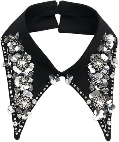 LoudSung Detachable Neckwear Simple Fake Collar Retro False Collar Colorful Embroidery Design for Women Girls in Saudi Arabia