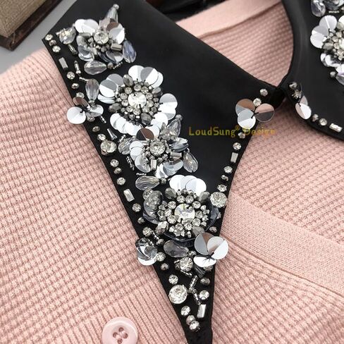 LoudSung Detachable Neckwear Simple Fake Collar Retro False Collar Colorful Embroidery Design for Women Girls in Saudi Arabia