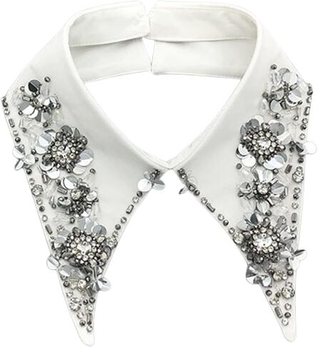 LoudSung Detachable Neckwear Simple Fake Collar Retro False Collar Colorful Embroidery Design for Women Girls in Saudi Arabia